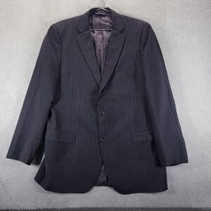 Brooks Brothers Blazer Mens 42L Gray Pinstripe Wool 1818 Fitzgerald 2 Button